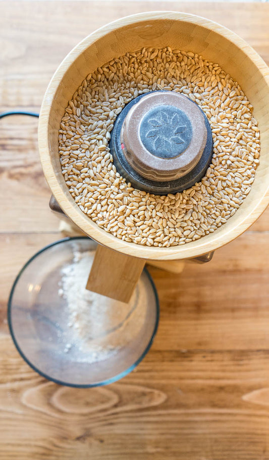 Grain Mill on wooden counter